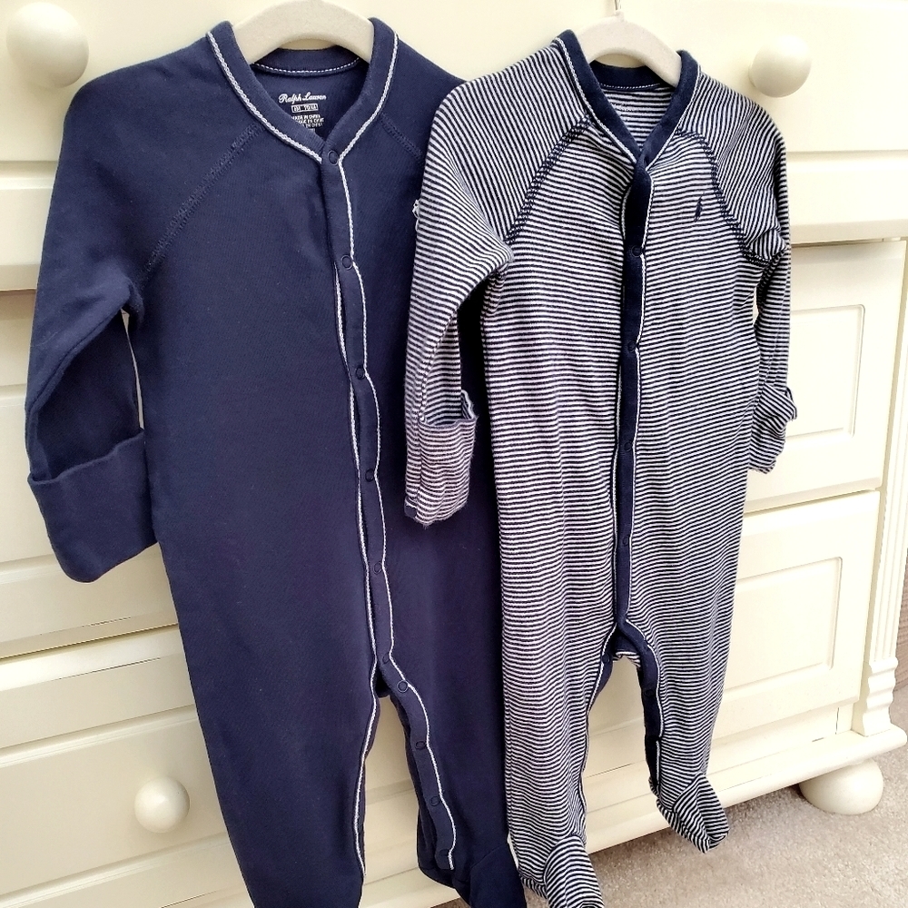 Ralph Lauren 6 Month Lot of 2 Sleeper Footies